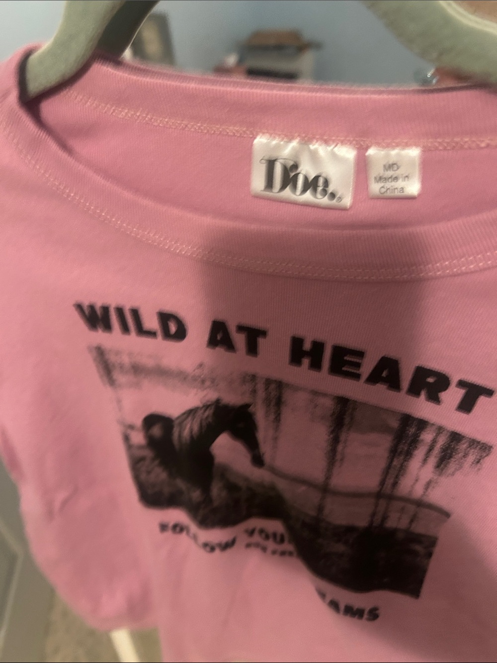 Wild At Heart Pink crop horse  Graphic Tee - Doe Brand